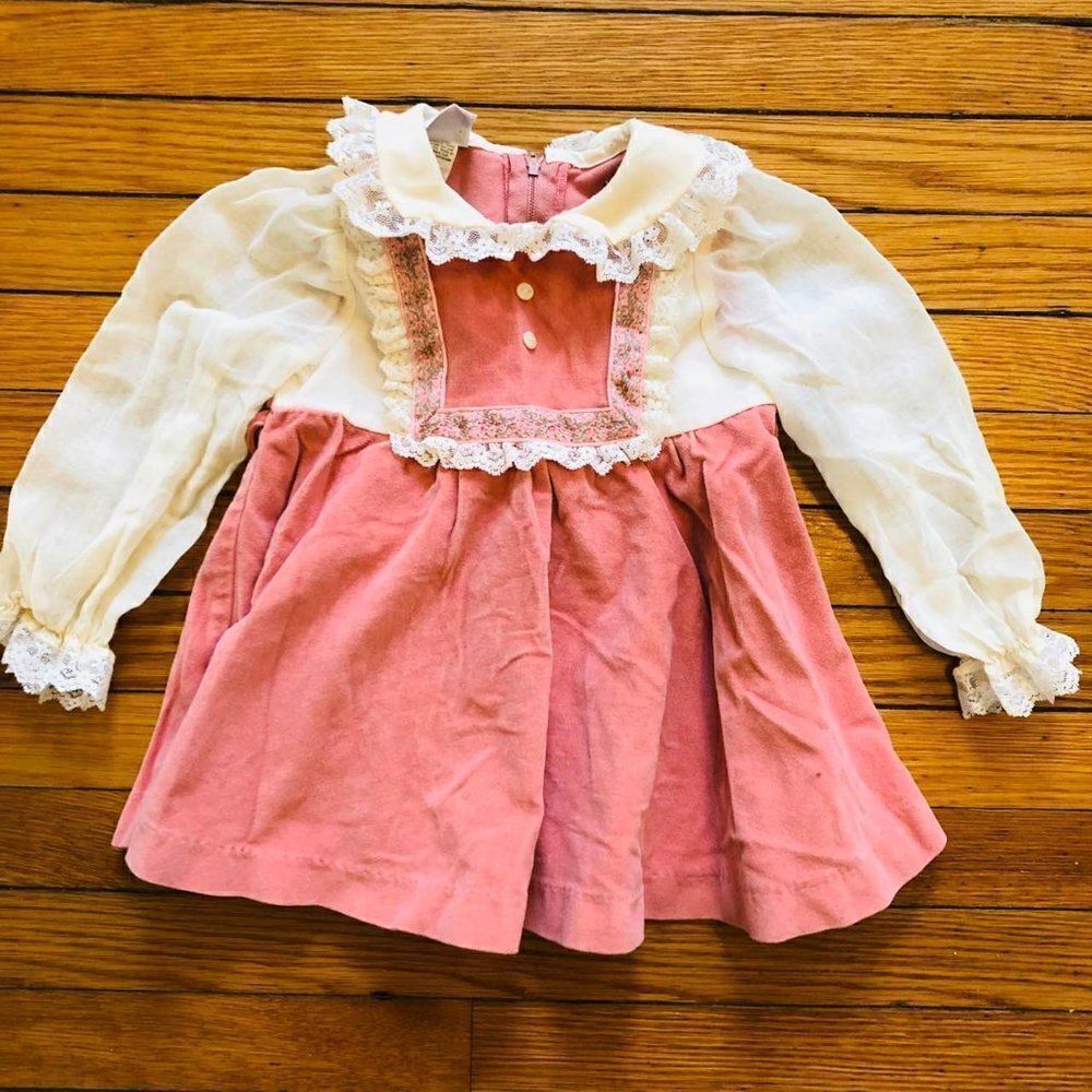 GOODLAD Girls Dress 2T Peasant Laced Easter VTG